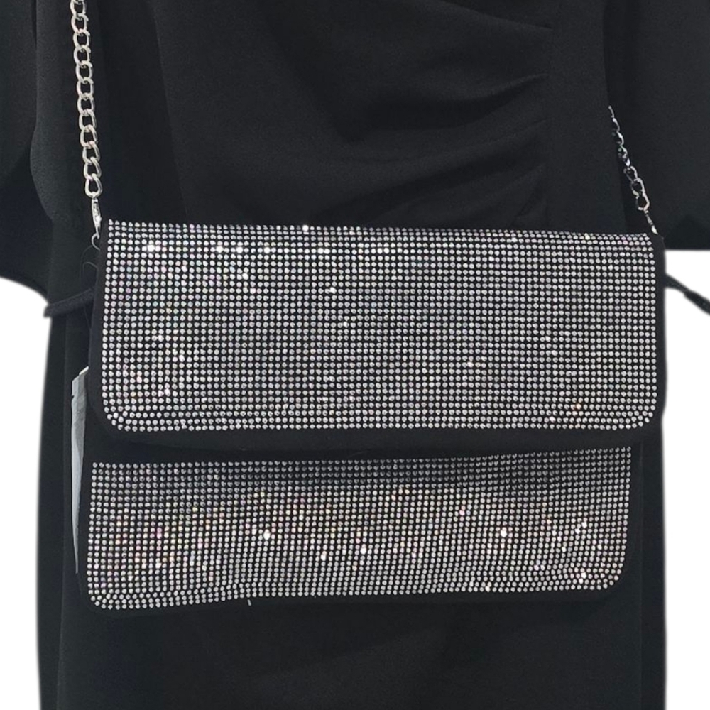 Badgley Mischka Silver and Black Clutch